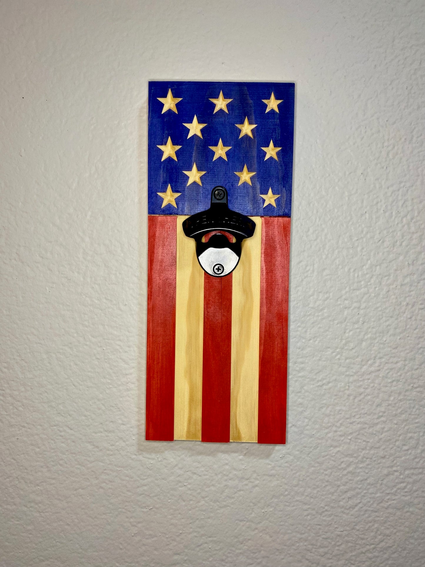 Wall Mounted Bottle Opener Flag