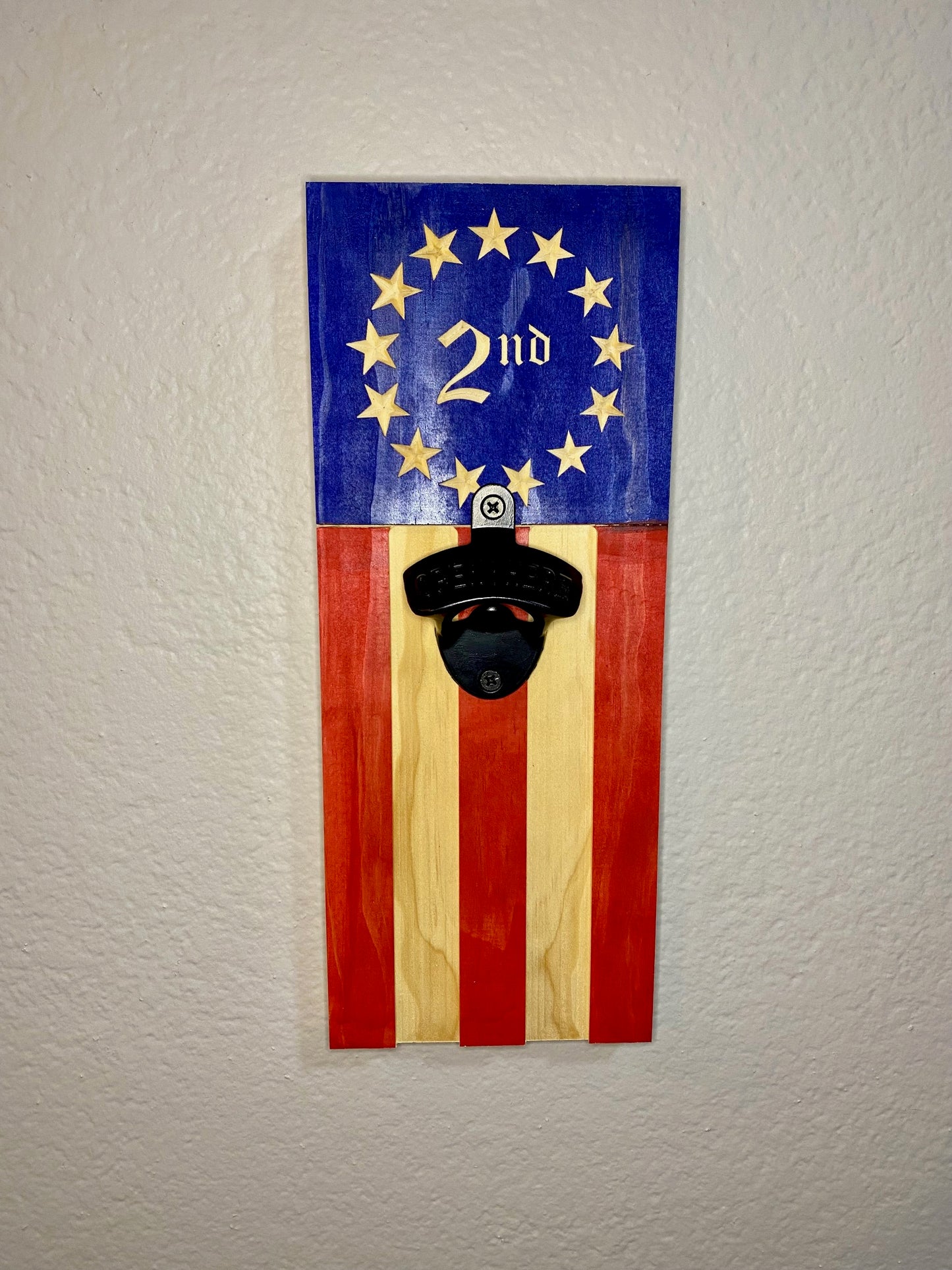 Wall Mounted Bottle Opener Flag