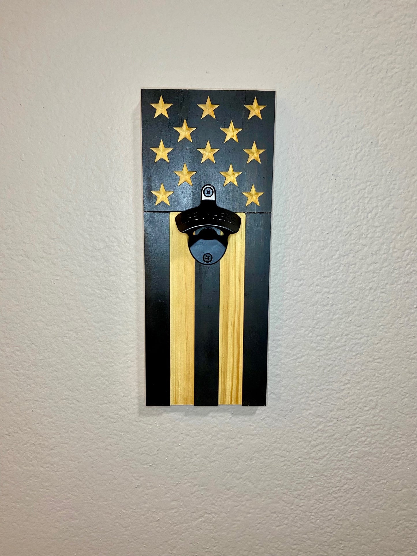 Wall Mounted Bottle Opener Flag