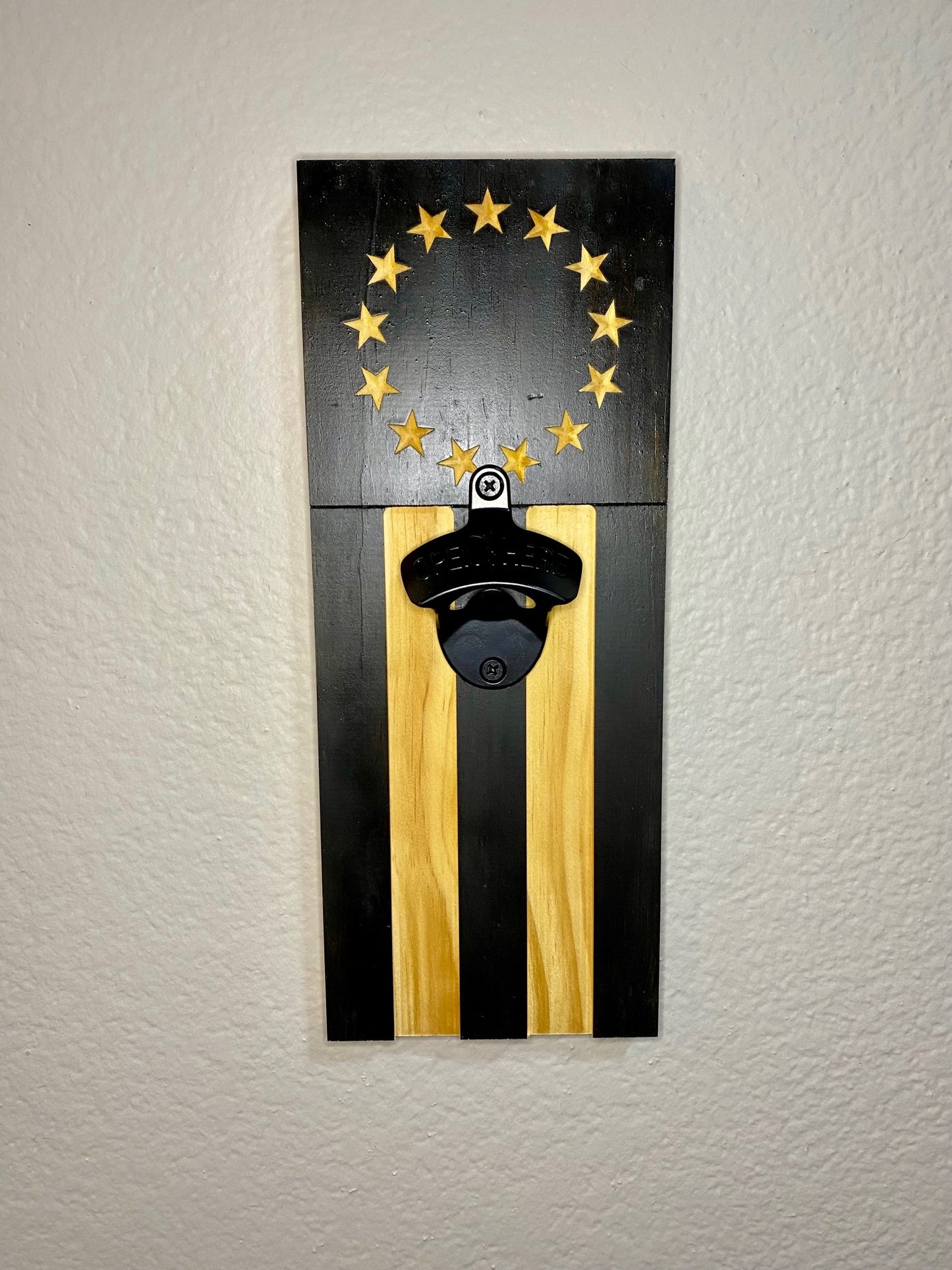 Wall Mounted Bottle Opener Flag