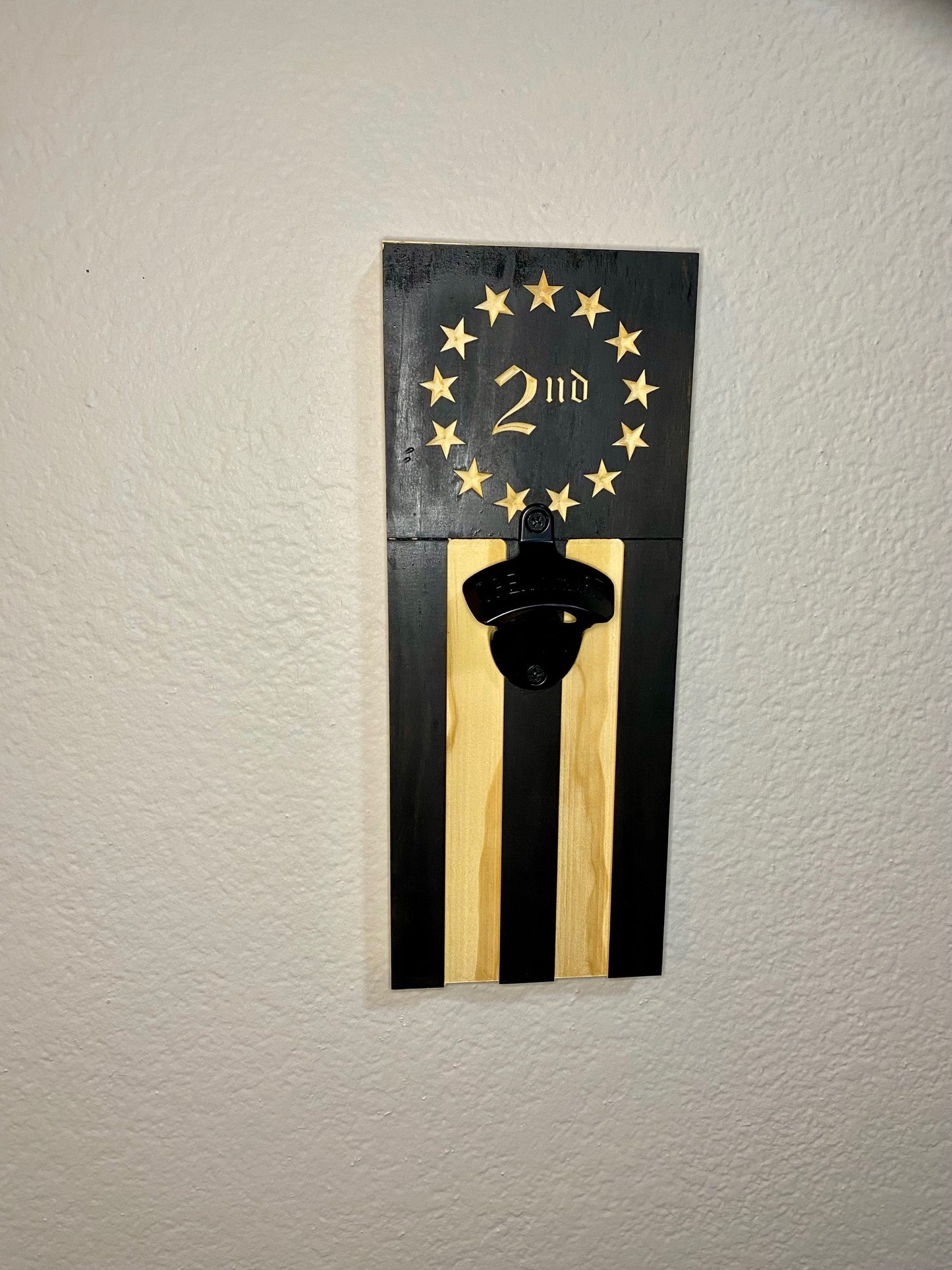 Wall Mounted Bottle Opener Flag